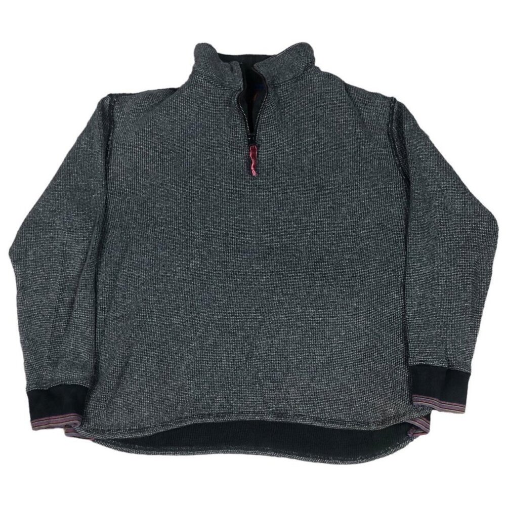 Robert Graham 1/4 Zip Gray Lightweight Sweater Adult Size Medium
